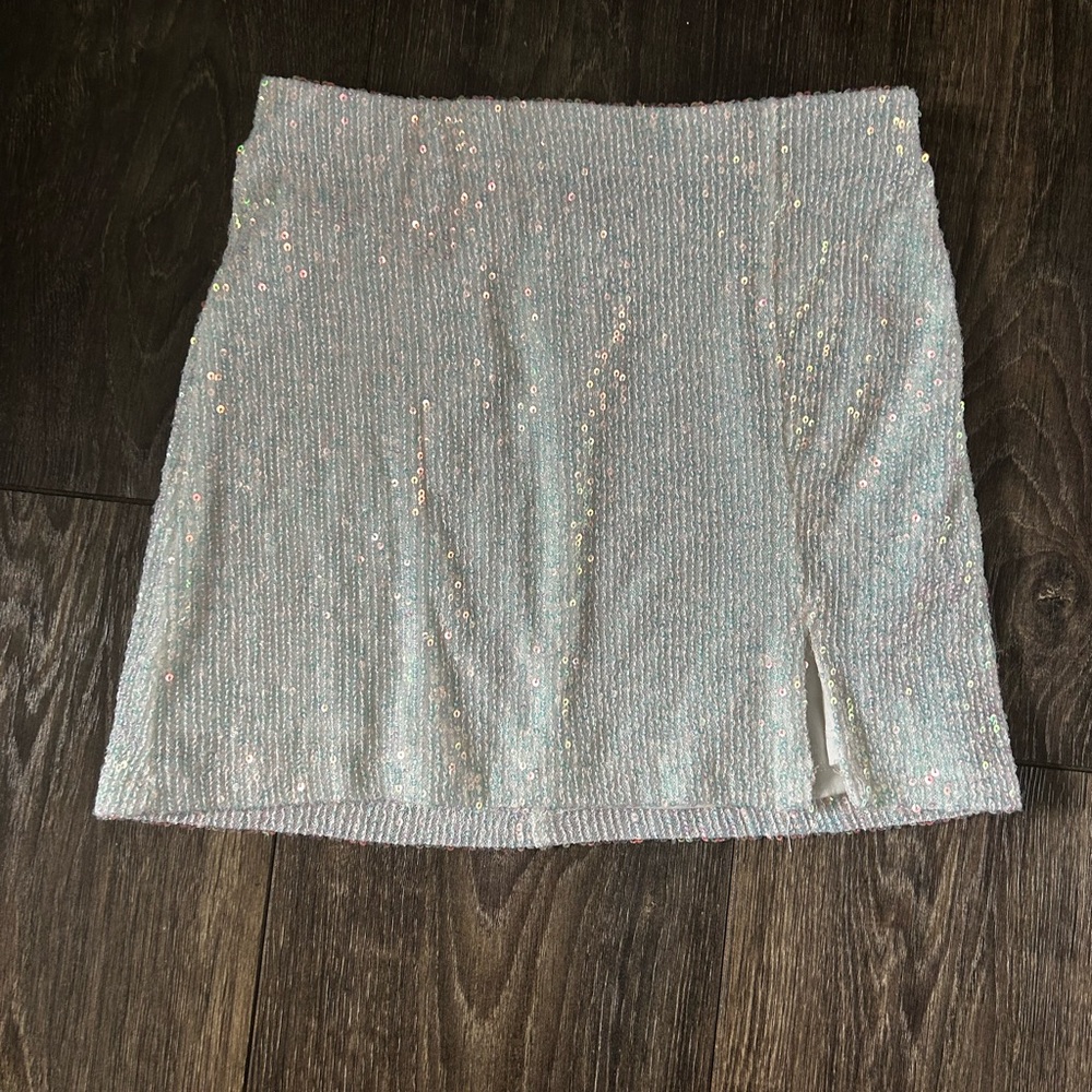 Art Class Silver Sequin Skirt